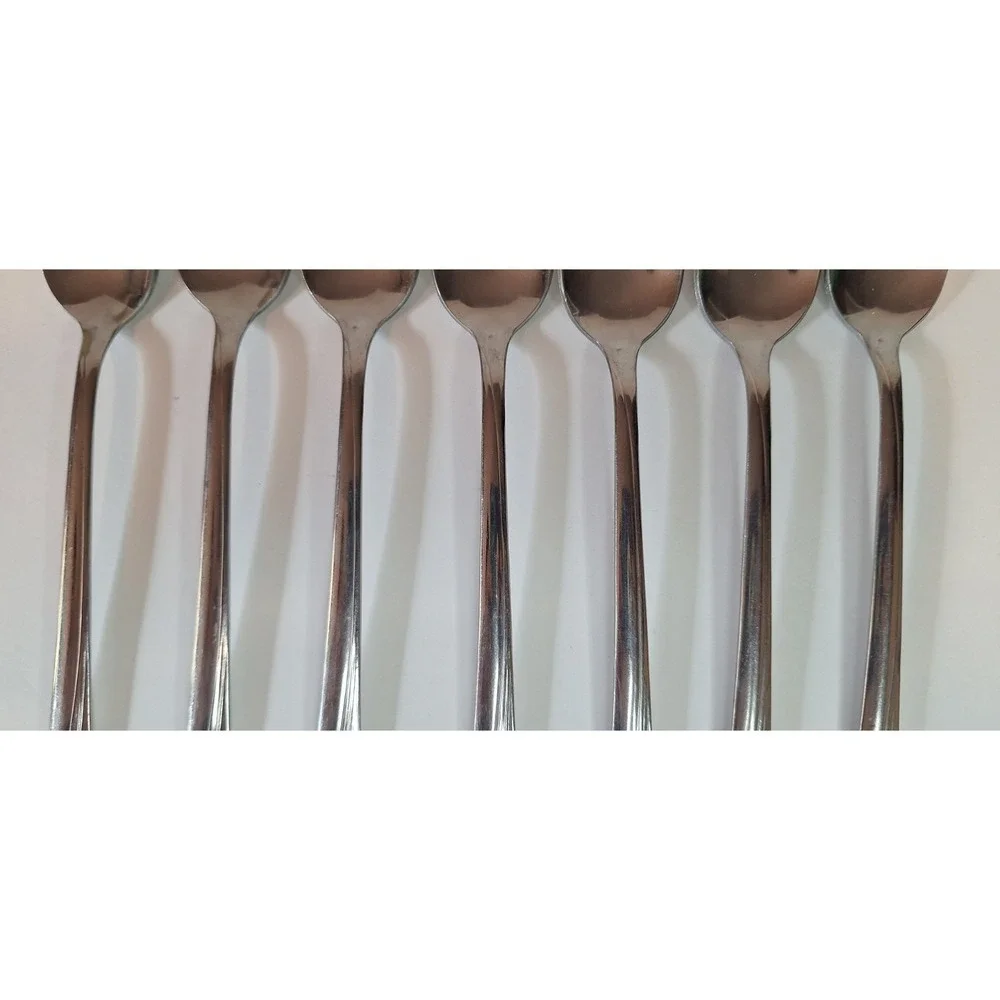 Lot Of 7 Oneida Roseanne Ice Tea Spoons Stainless Flatware Silverware